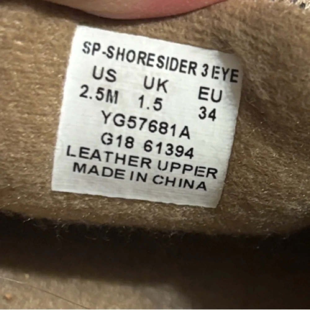 Sperry Kids Tan and Light Gray Boat Moccasins